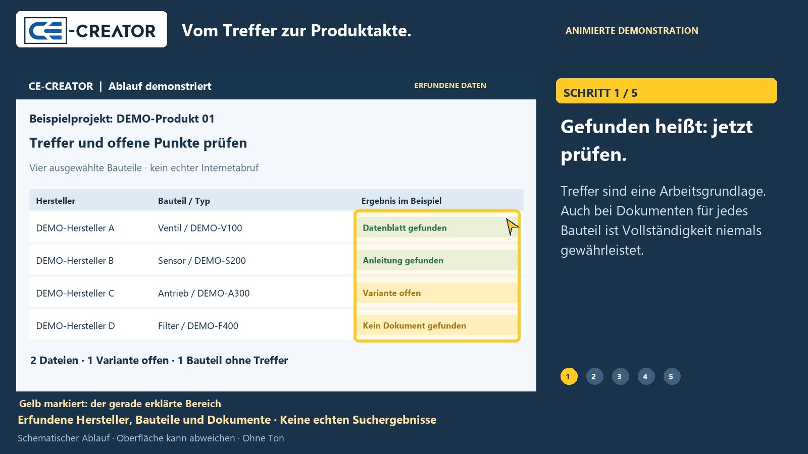 Erklärvideo: Treffer prüfen, Fehlendes ergänzen und Projekt exportieren